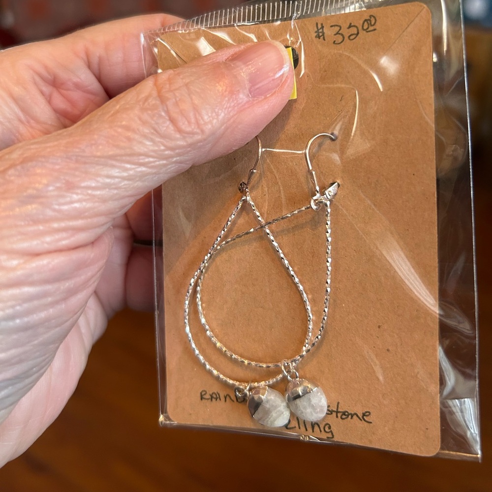 Sterling silver moonstone  earrings